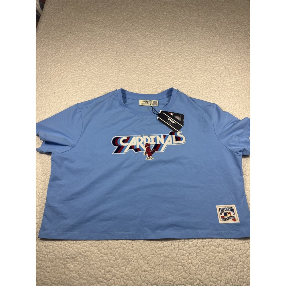 NEW Pro Standard St. Louis Cardinals MLB Women's Blue Retro Boxy T-Shirt (XL)